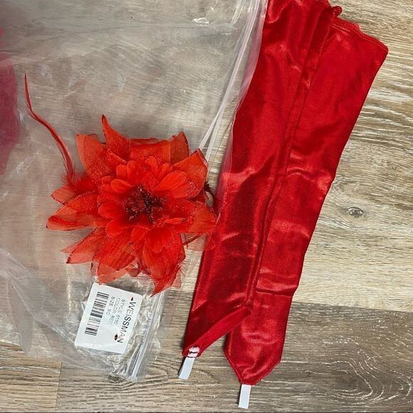Weissman Dance costume Red tutu ballet jazz dress leotard 6150 small child SC 6 - Picture 12 of 13
